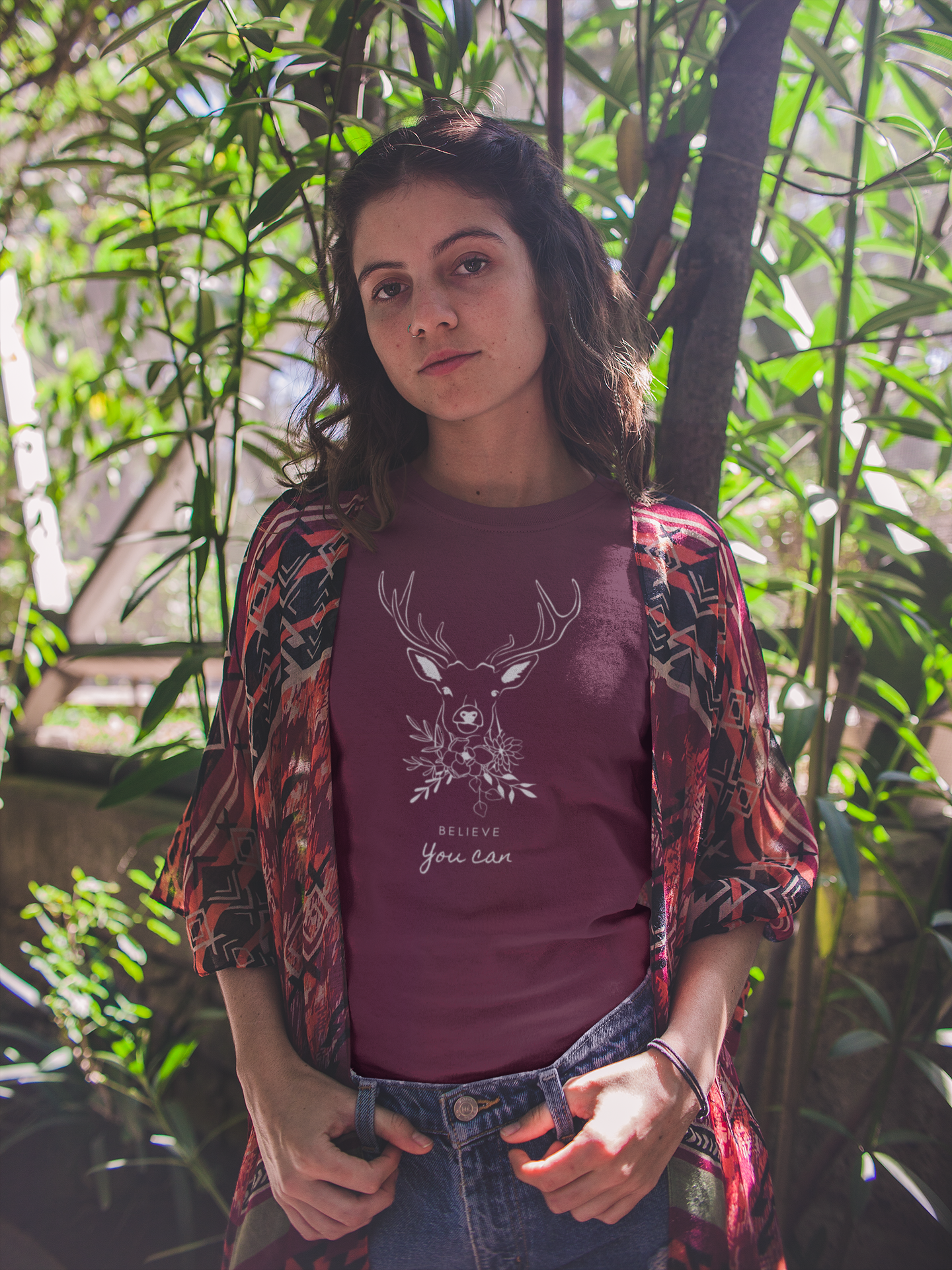 Flower Deer  - Bio Damen Shirt